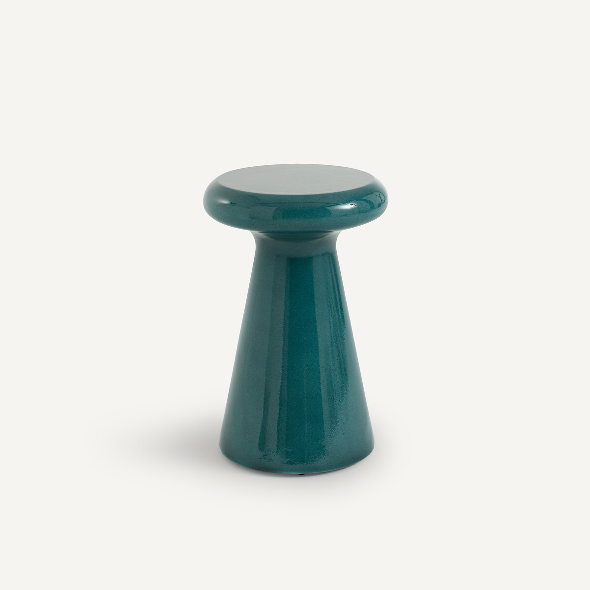 Bout de canapé de jardin, rond, en béton émaillé, GLAFOR bleu océan, AM.PM