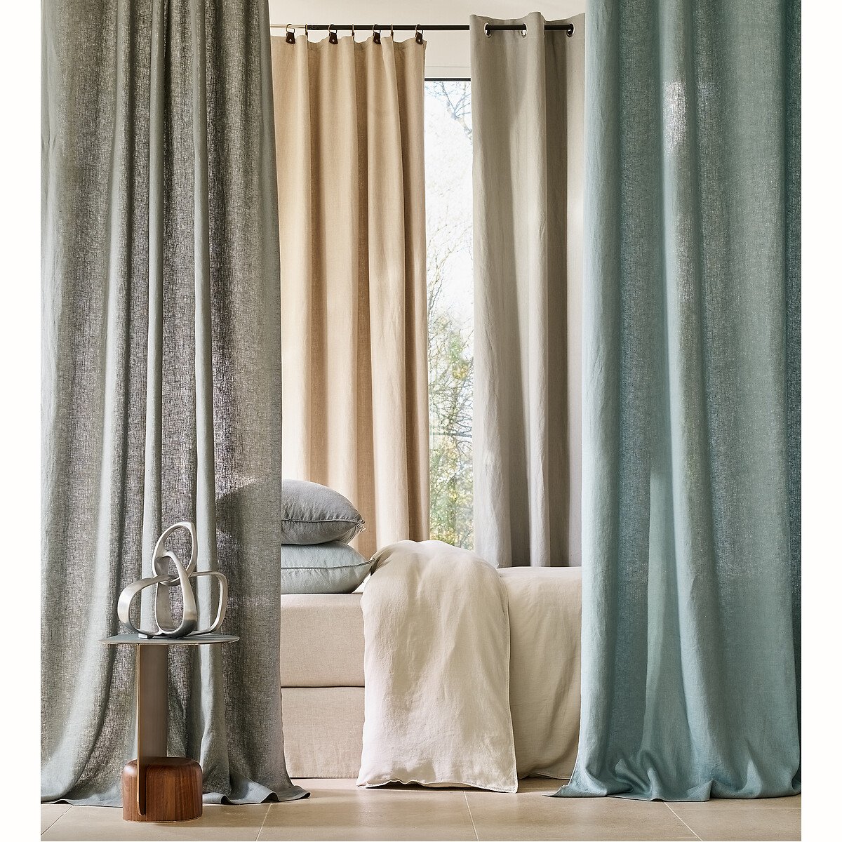 Private Washed Linen Curtain rosmary, AM.PM