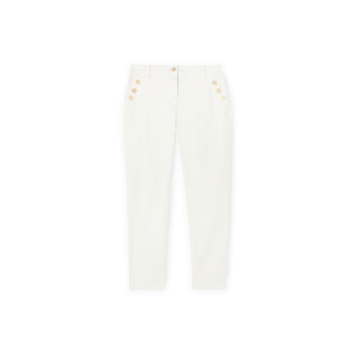 Pantalon classique avec boutons en métal blanc, MOTIVI