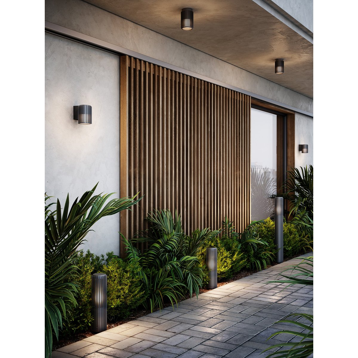 Applique murale extérieure adapté aux zones côtières  en aluminium, ALUDRA simple noir, NORDLUX