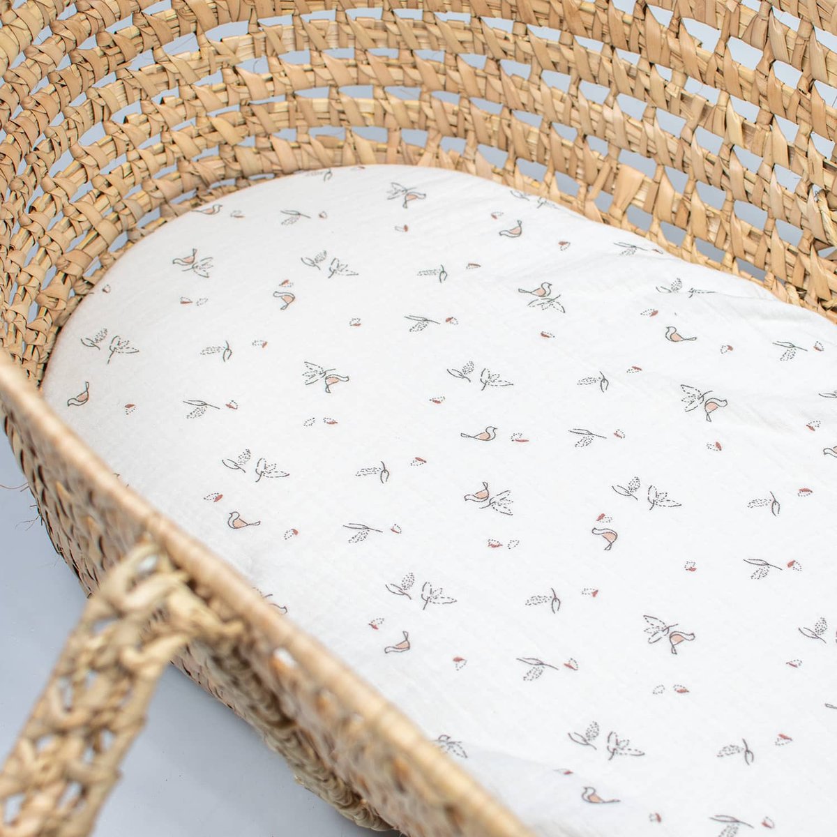 Lot de 3 Draps housses couffin en gaze de coton MELODY melody, blanc imprimé minimaliste, SEVIRA KIDS