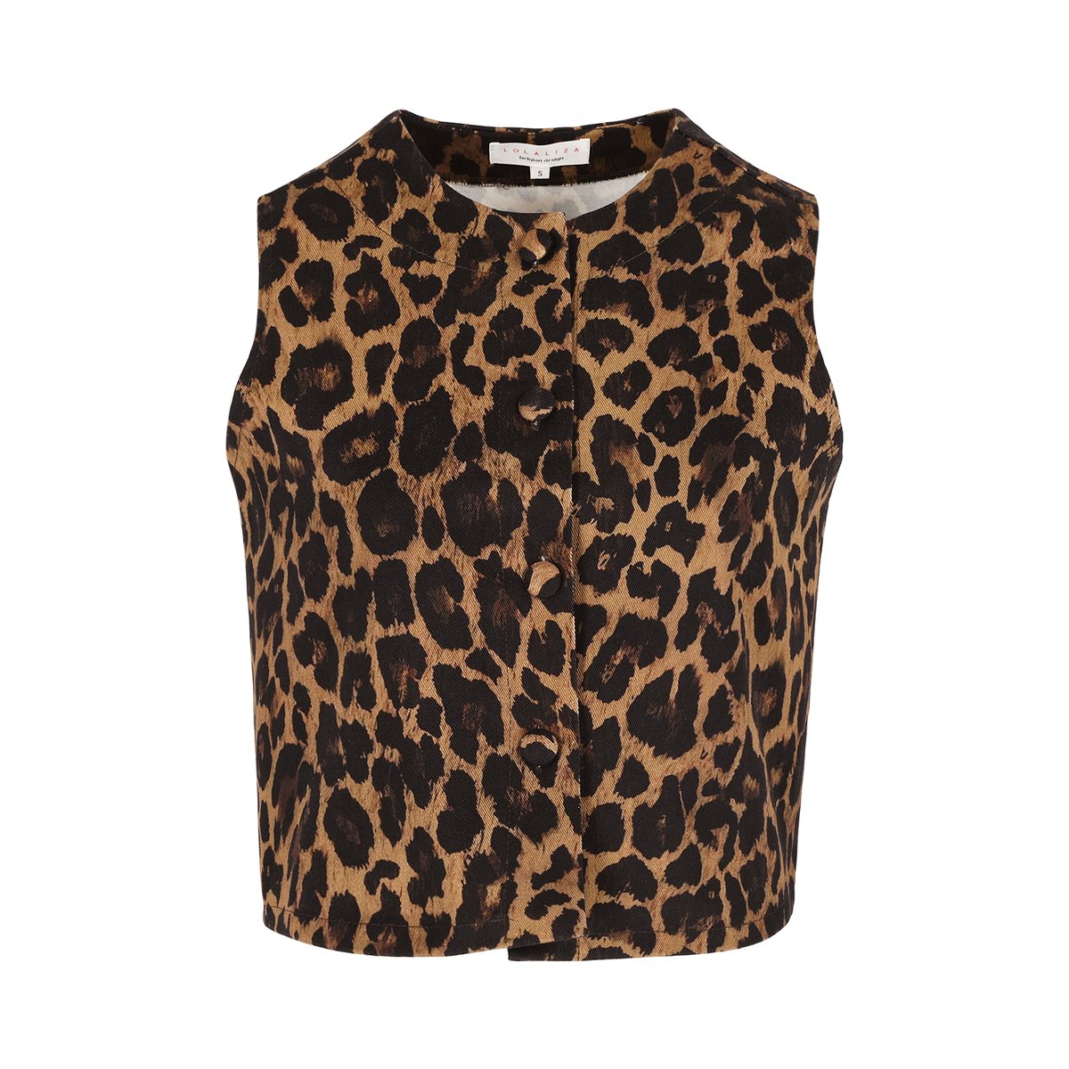 Top imprimé léopard camel brun, LOLALIZA