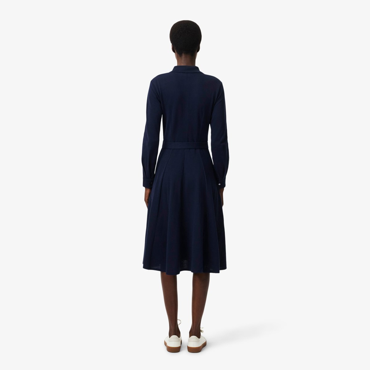Robe col polo Petit Piqué ceinturée bleu-166, LACOSTE