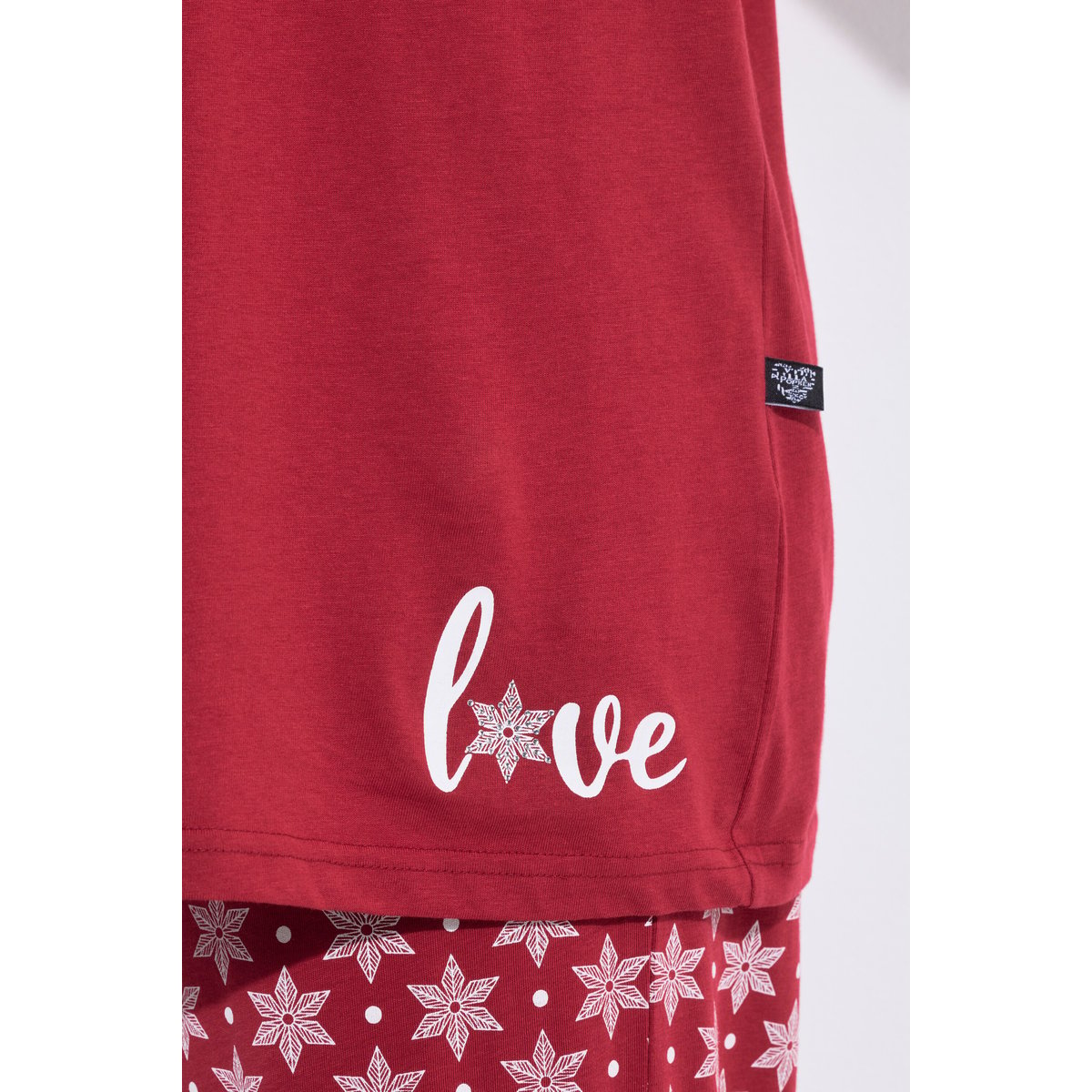 Pyjama décolleté en V et manches longues rouge foncé, ULLA POPKEN