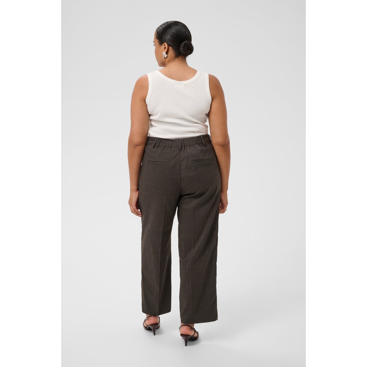 Pantalon de costume gris dark grey check, KAFFE CURVE
