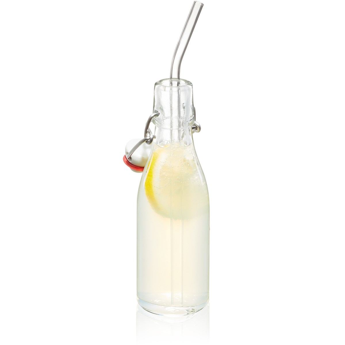 Lot de 4 Pailles en verre 23cm FUTURE transparent, GEFU