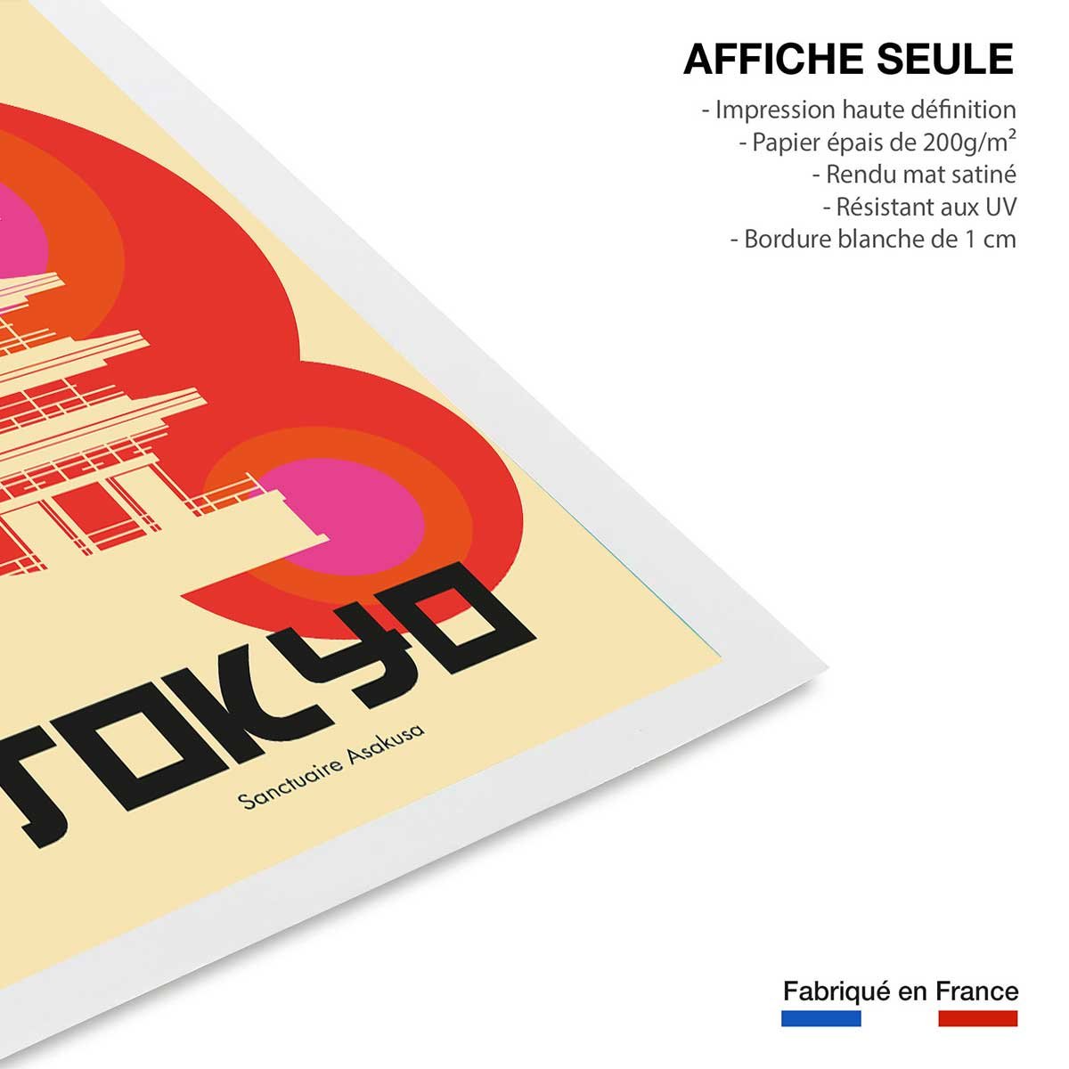 Affiche tokyo temple asakusa affiche seule, HEXOA