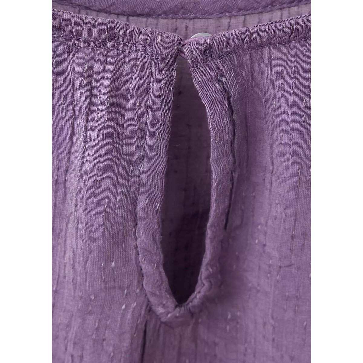Blouse crop avec détail smocké nid d’abeille lilas, MANGO TEEN