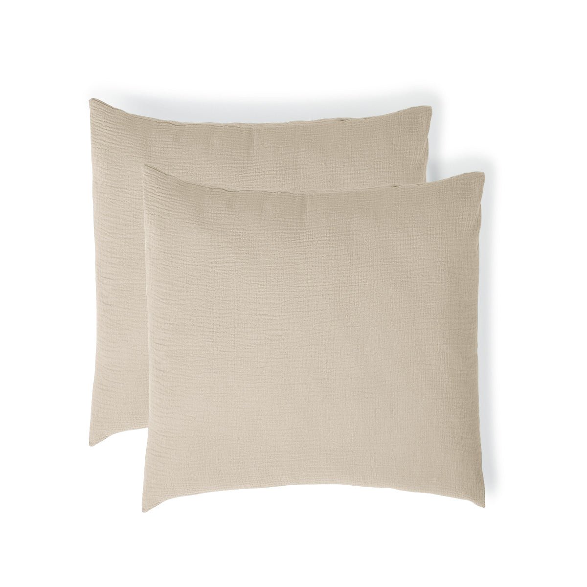 Taie d'oreiller (x2) gaze de coton ALMA Made in Europe beige clair, FEBRONIE