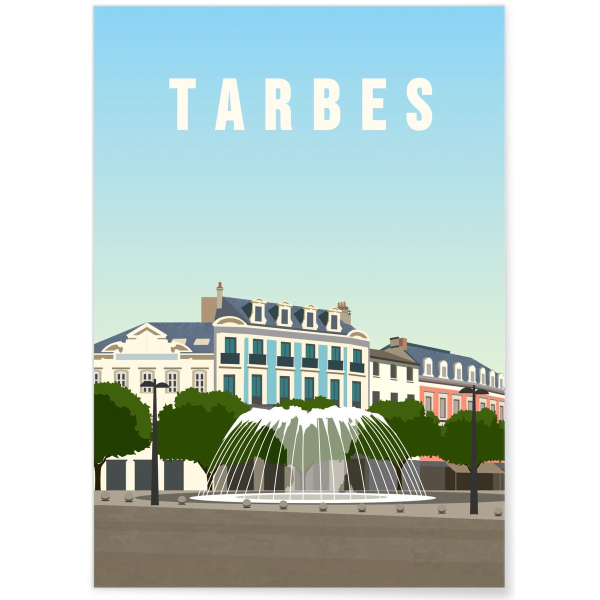 Affiche ville Tarbes blanc, L'AFFICHERIE