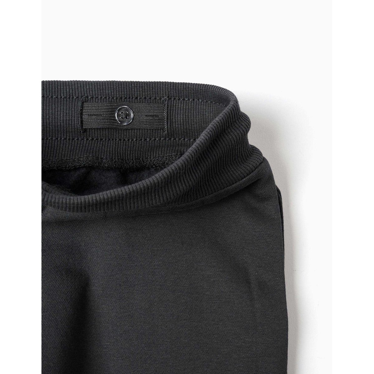 Pantalon de jogging ajusté en coton peigné avec imprimé gris foncé, ZIPPY