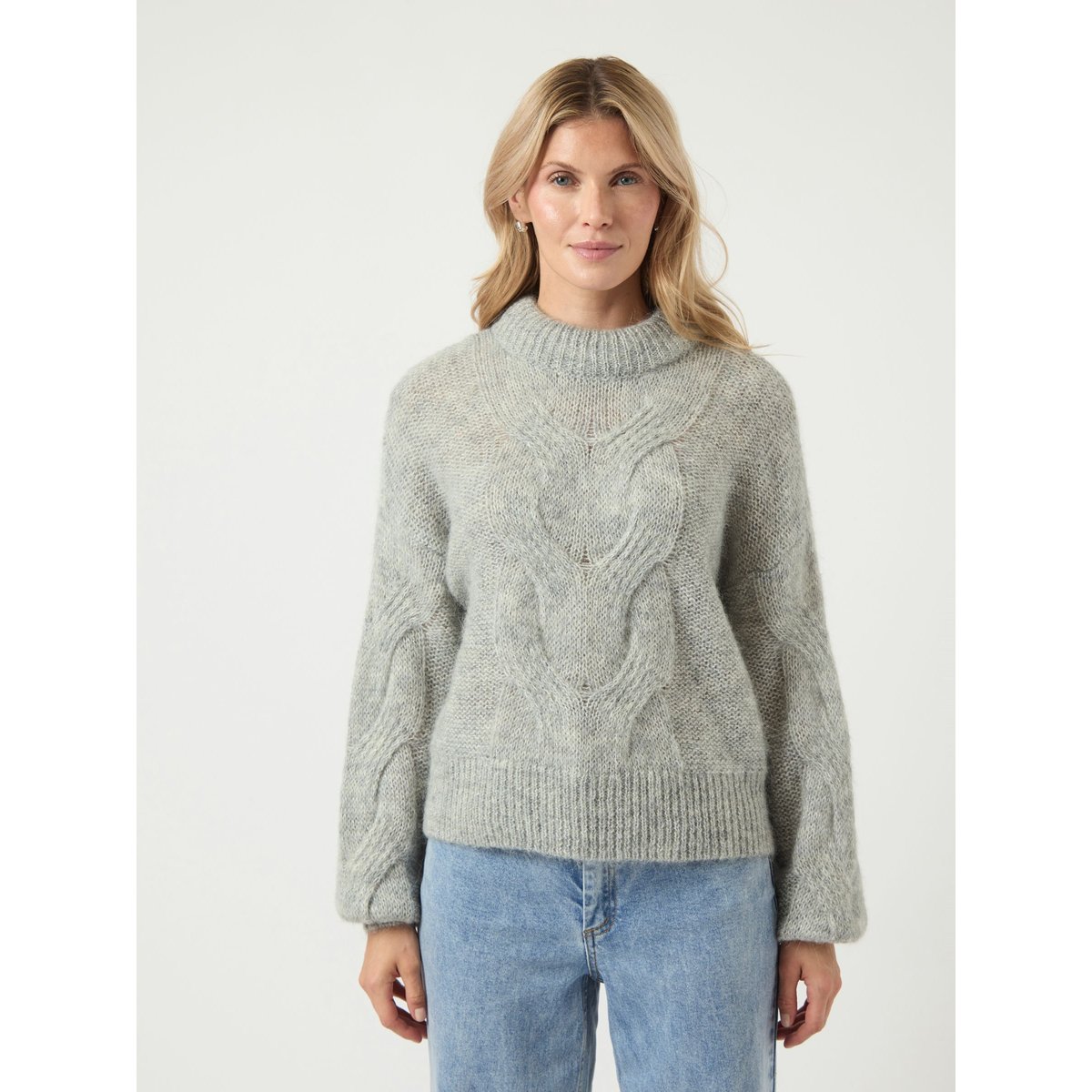 Pull En Maille gris - light grey melange, YAS