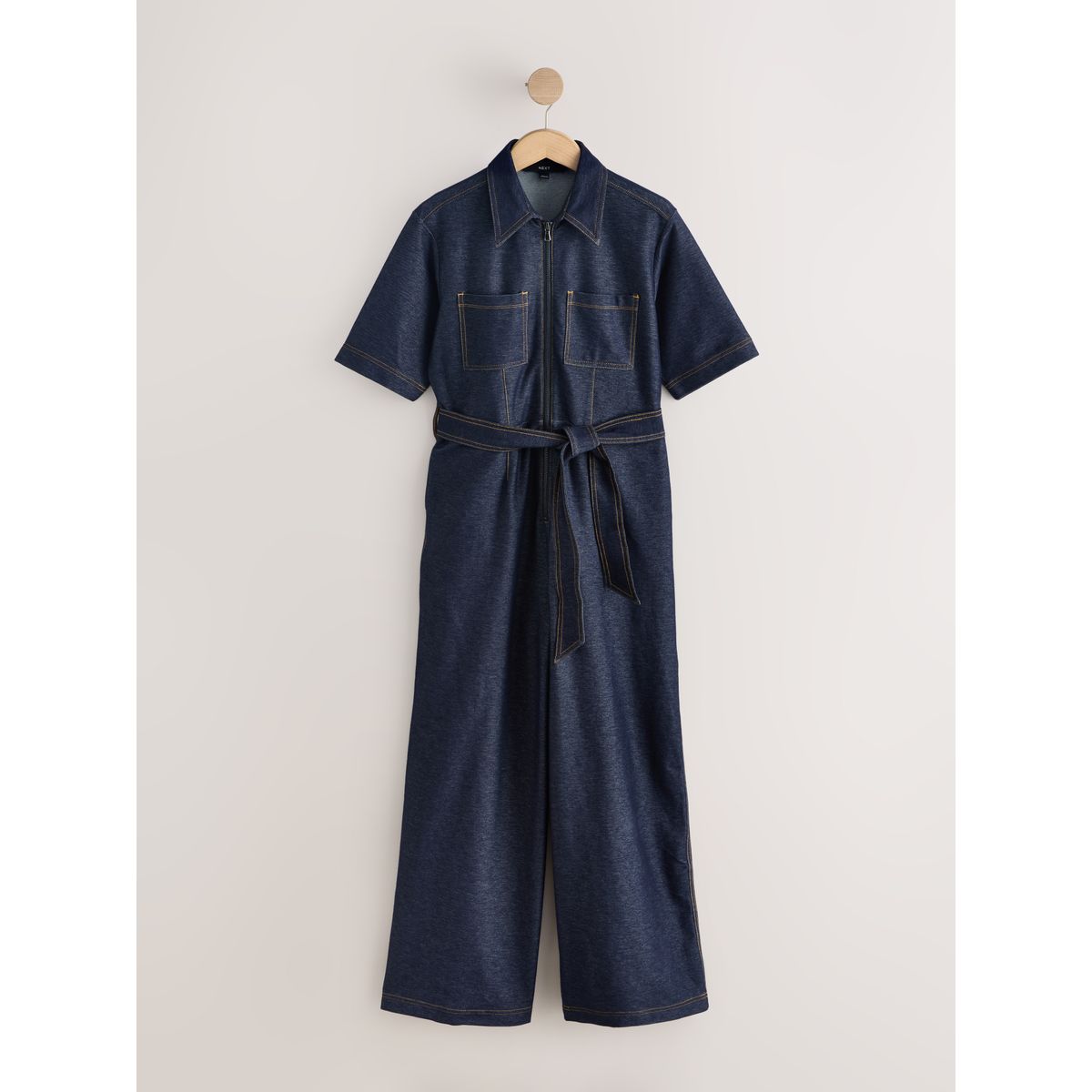 Combinaison en denim de jersey bleu indigo, NEXT