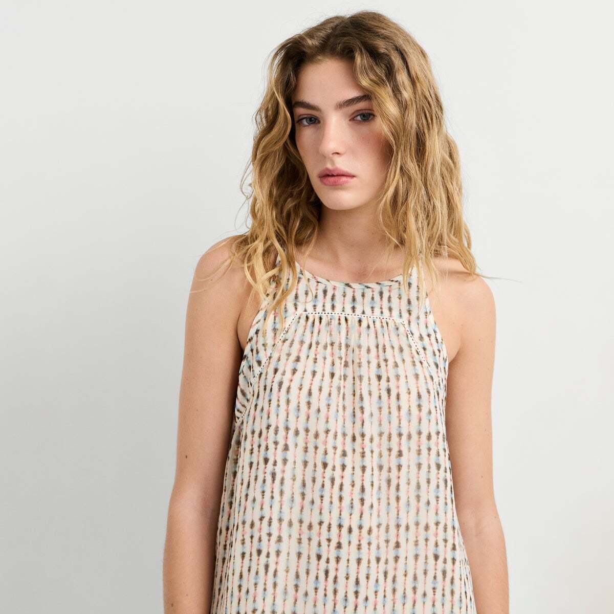 Robe Midi À Imprimé Ikat rose poudre rose, PEPE JEANS