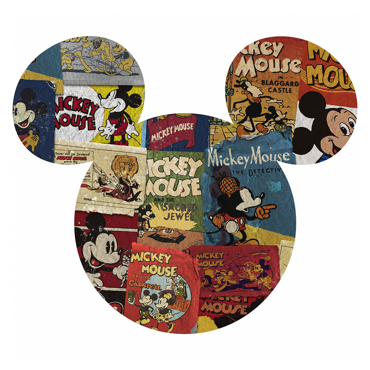 Papel de parede DOT, Mickey Head Billboard, da Interelife multicolor, INTERELIFE