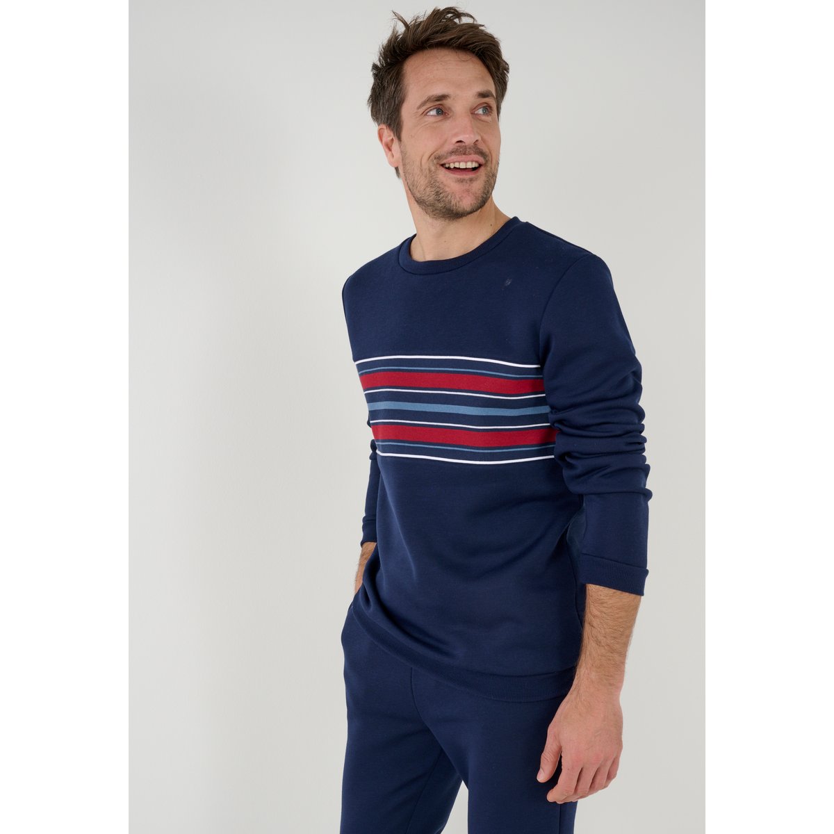 Pyjama Thermolactyl en molleton bleu marine, DAMART