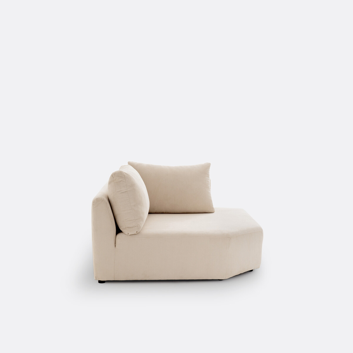 Moduleerbare hoekbank ribfluweel, Monica ecru, LA REDOUTE INTERIEURS