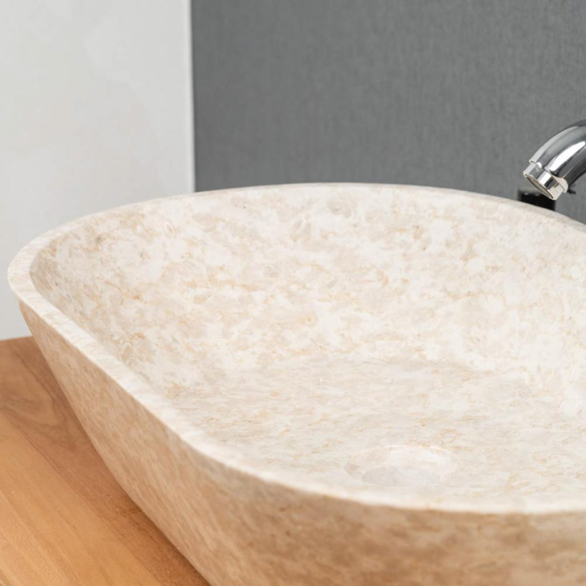 Vasque en marbre ovale 60 cm ÈVE crème, WANDA COLLECTION