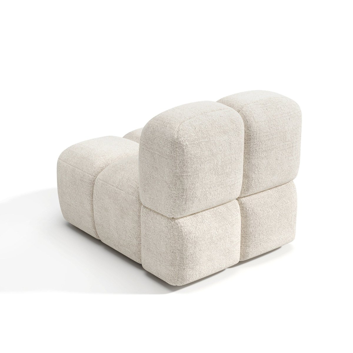 Fauteuil en velours texturé NUBI crème, SIA HOME
