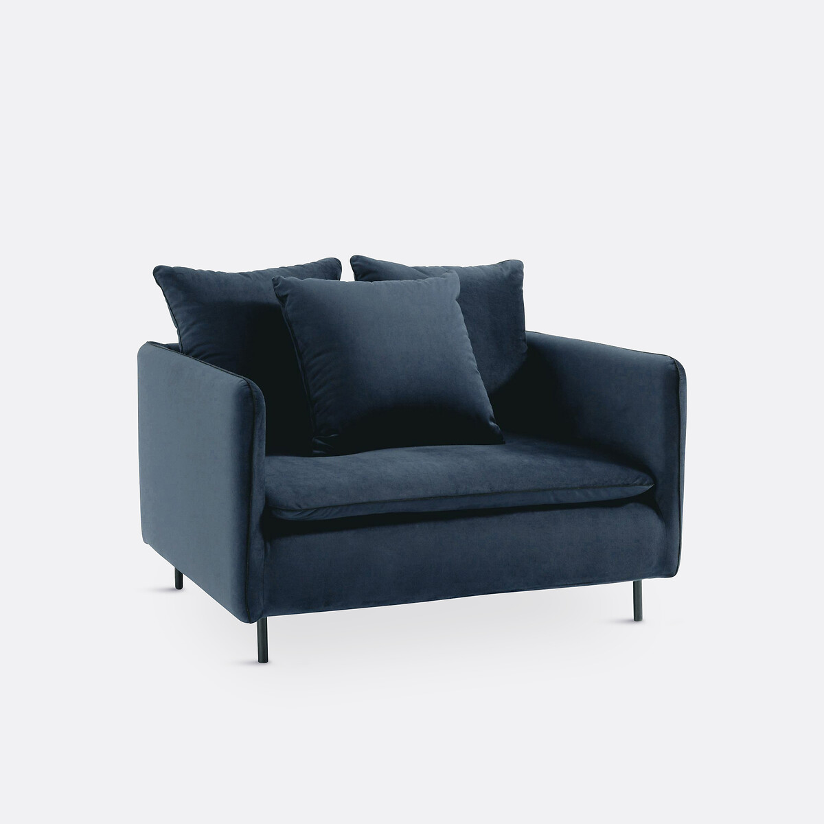 Fauteuil XL velours, Ivete bleu, LA REDOUTE INTERIEURS