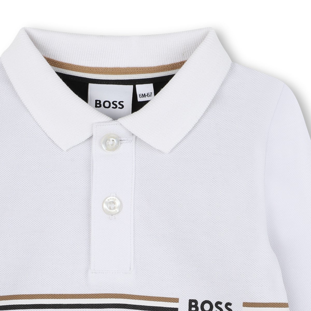 Polo à manches longues black, BOSS KIDSWEAR