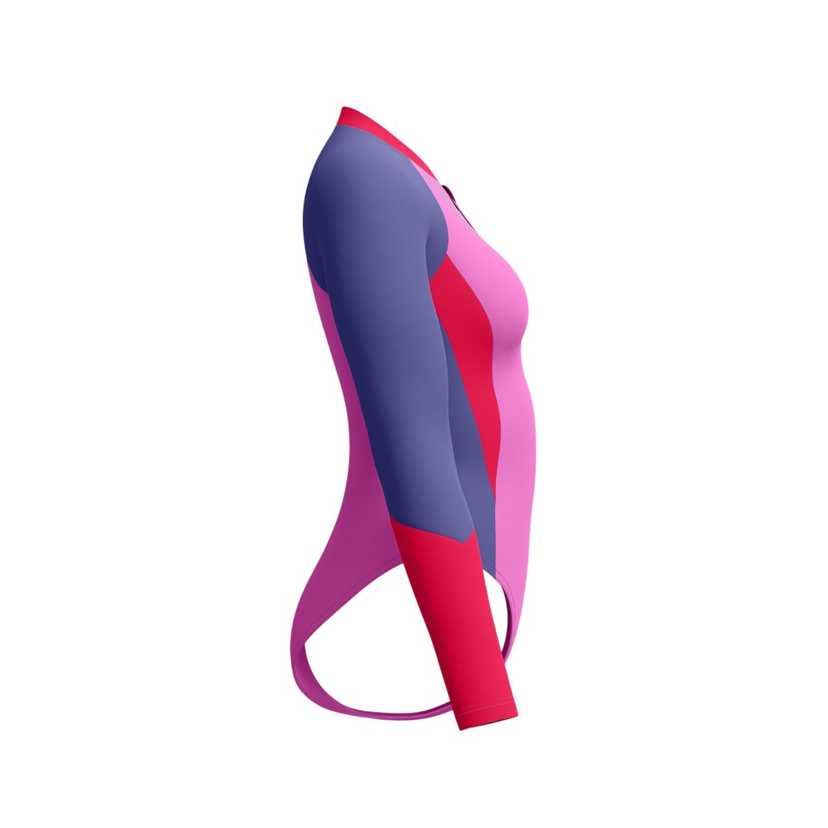 Maillot de bain 1 pièce manches longues motif/style blocs de couleurs rose / violet, SPEEDO