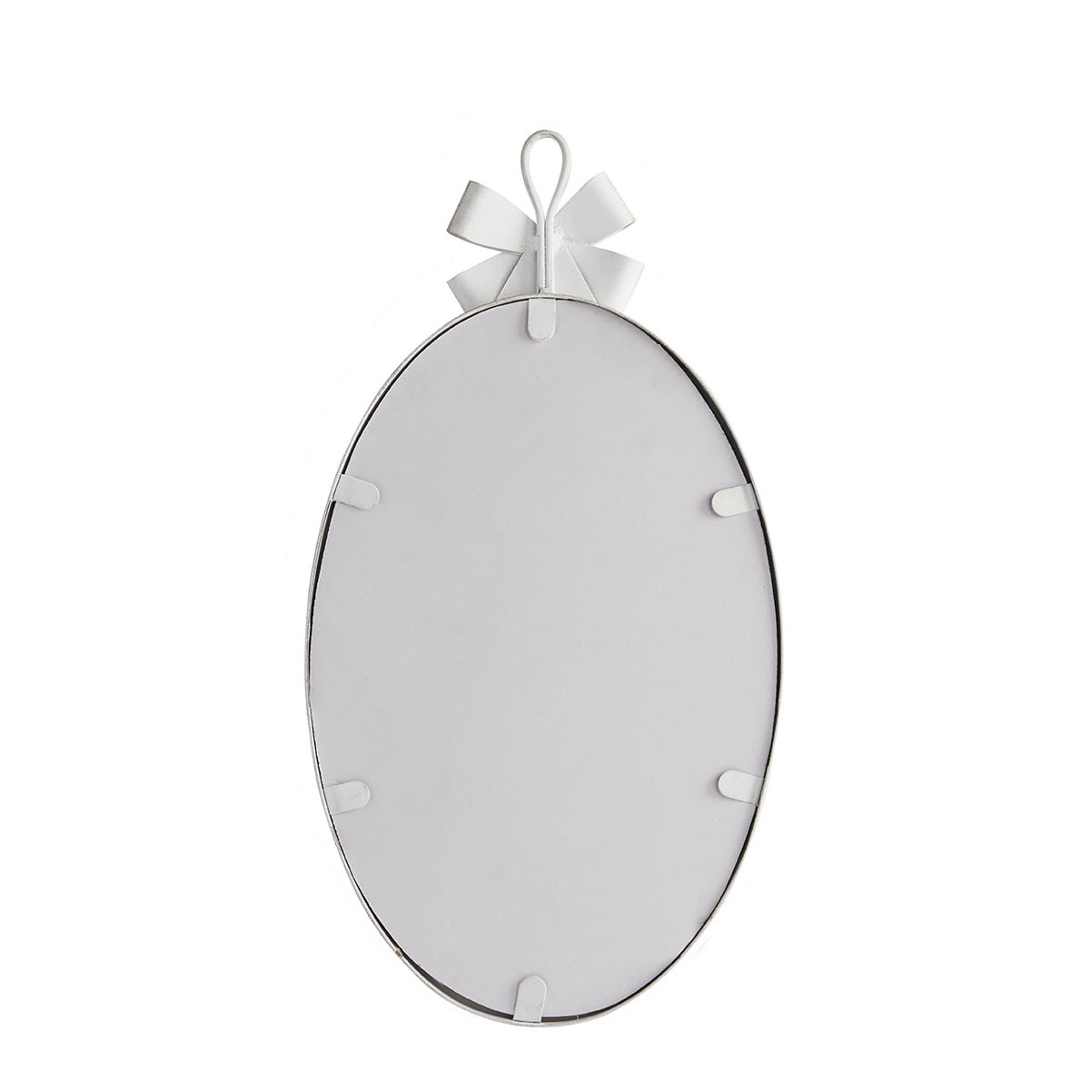 Miroir ovale petit modèle NŒUD blanc antique, MATHILDE M