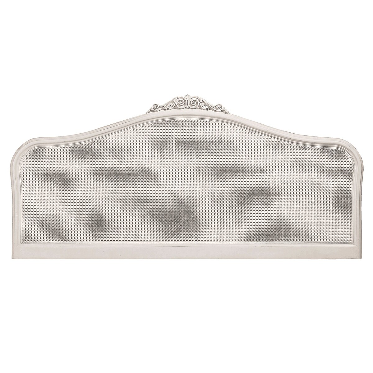Etienne French-Vintage Rattan Headboard grey white , WILLIS & GAMBIER