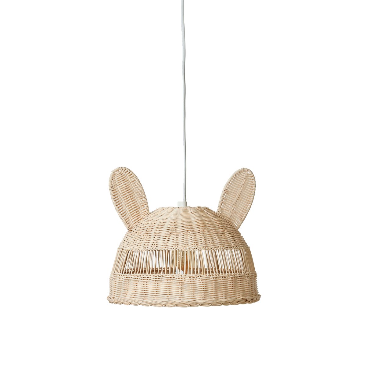 Abat-jour pour suspension Lapin en rotin beige, VERTBAUDET