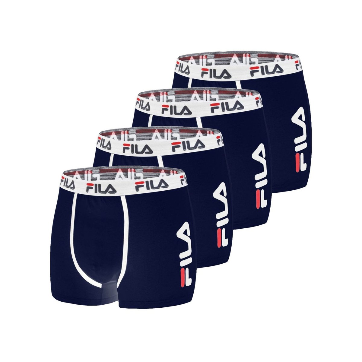 Lot De 4 Boxers Coton Uni Fu5040 navy, FILA