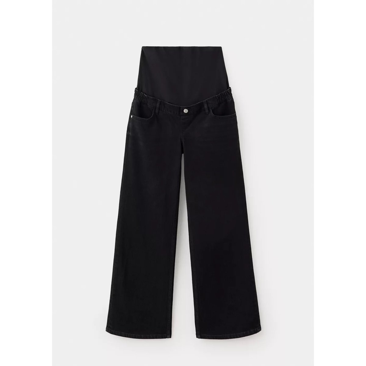 Jean de grossesse droit black denim, MANGO