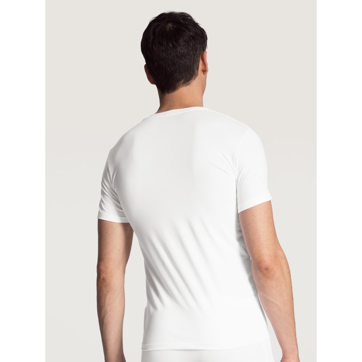 V-shirt manches courtes Coton EVOLUTION blanc, CALIDA
