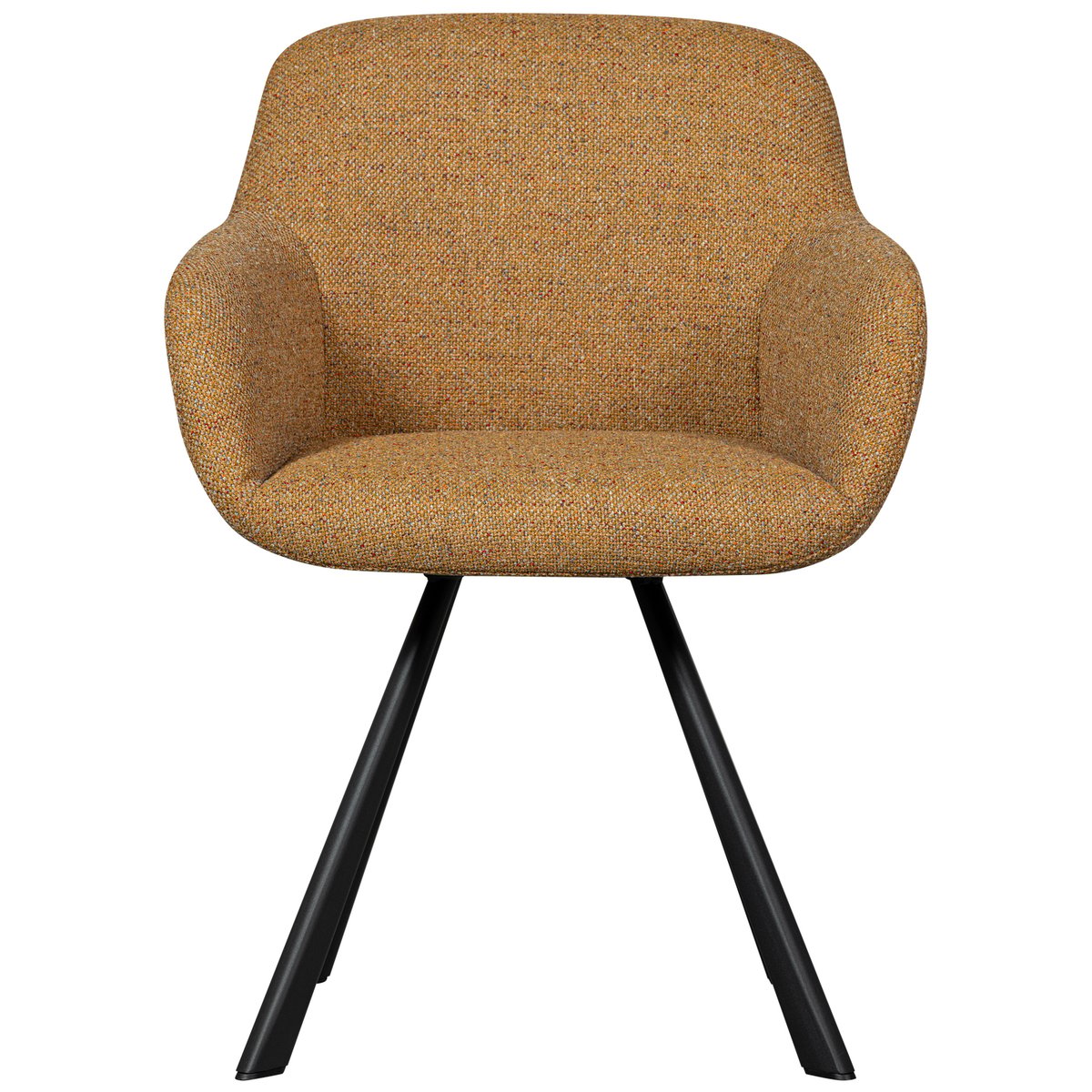 Chaise de table en tissu JUNO jaune, WOOOD