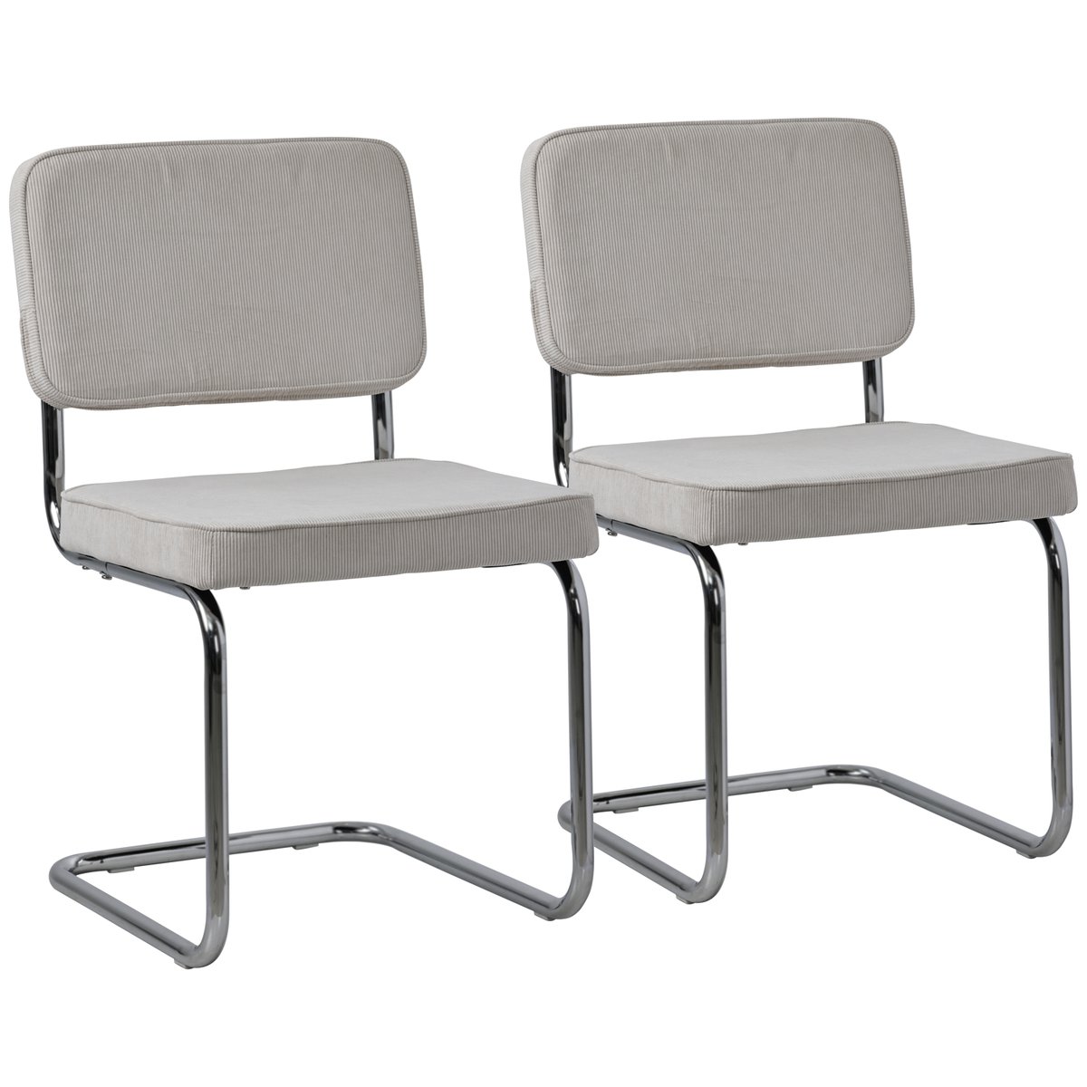 Chaises cantilever Maria en velours, lot de 2, MARIA beige, gris, HAPPY GARDEN