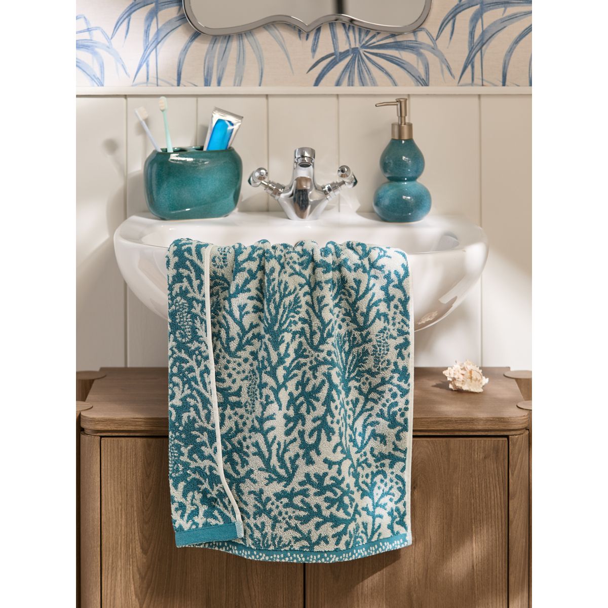 Serviette corail bleu sarcelle, NEXT