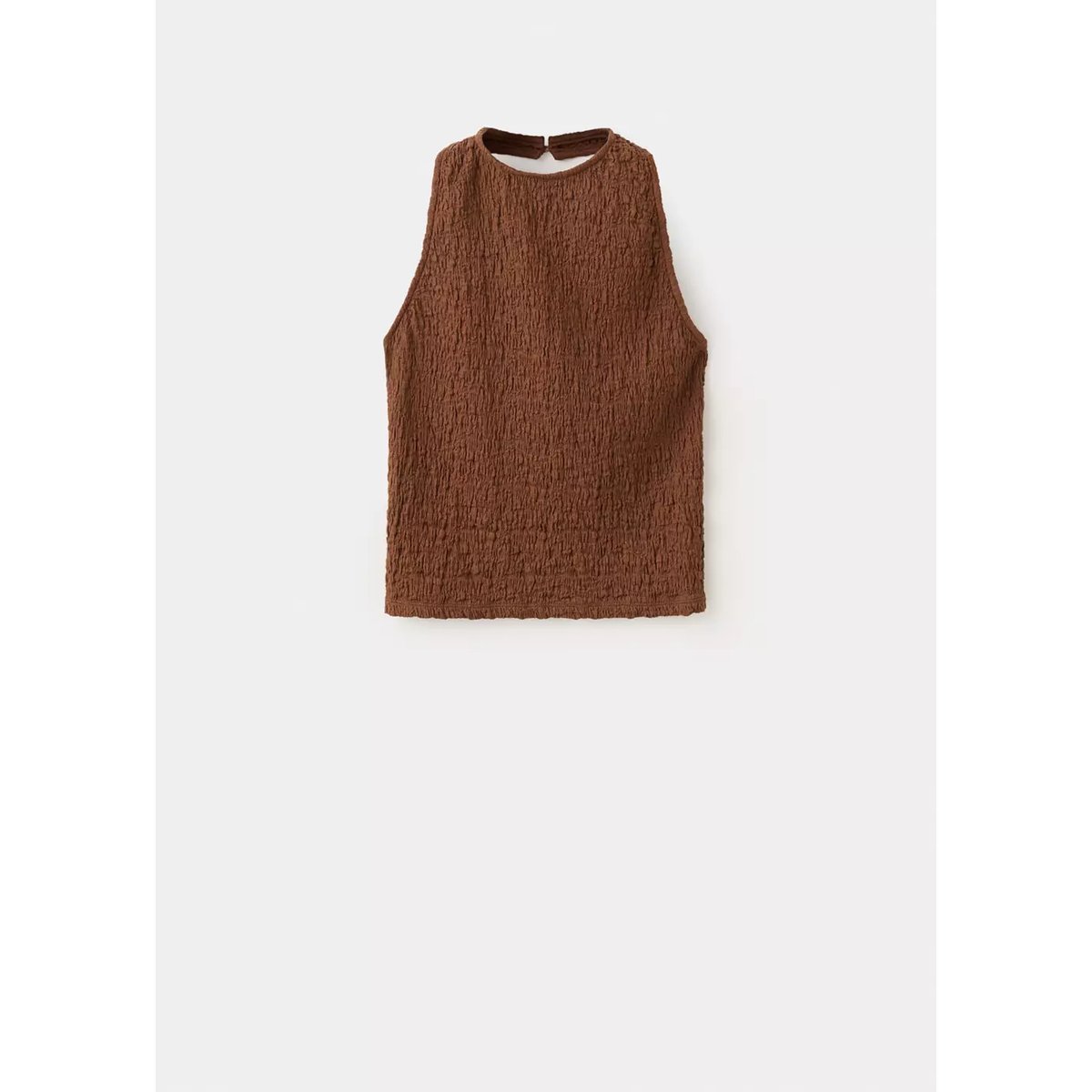 Top emmanchures américaines à fronces marron moyen, MANGO TEEN