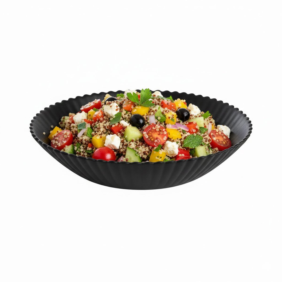 6 assiettes creuses noires en verre 20 cm -BLOOM noir, LUMINARC