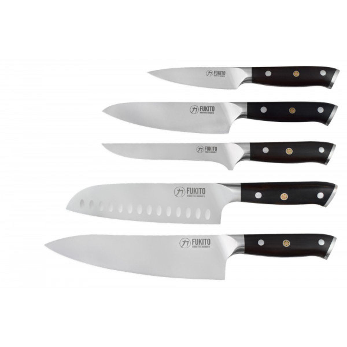 Trousse 5 couteaux de cuisine Ebène X50 v002237, FUKITO