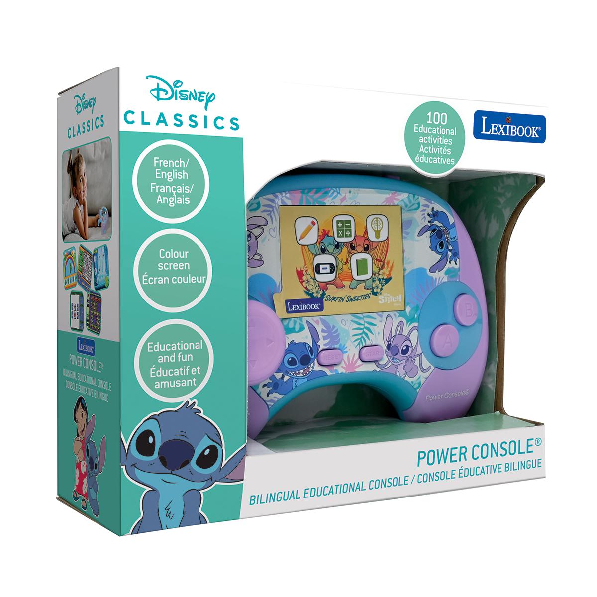 Power Console® Stitch console de jeux éducative bilingue (FR-EN)s rose, LEXIBOOK