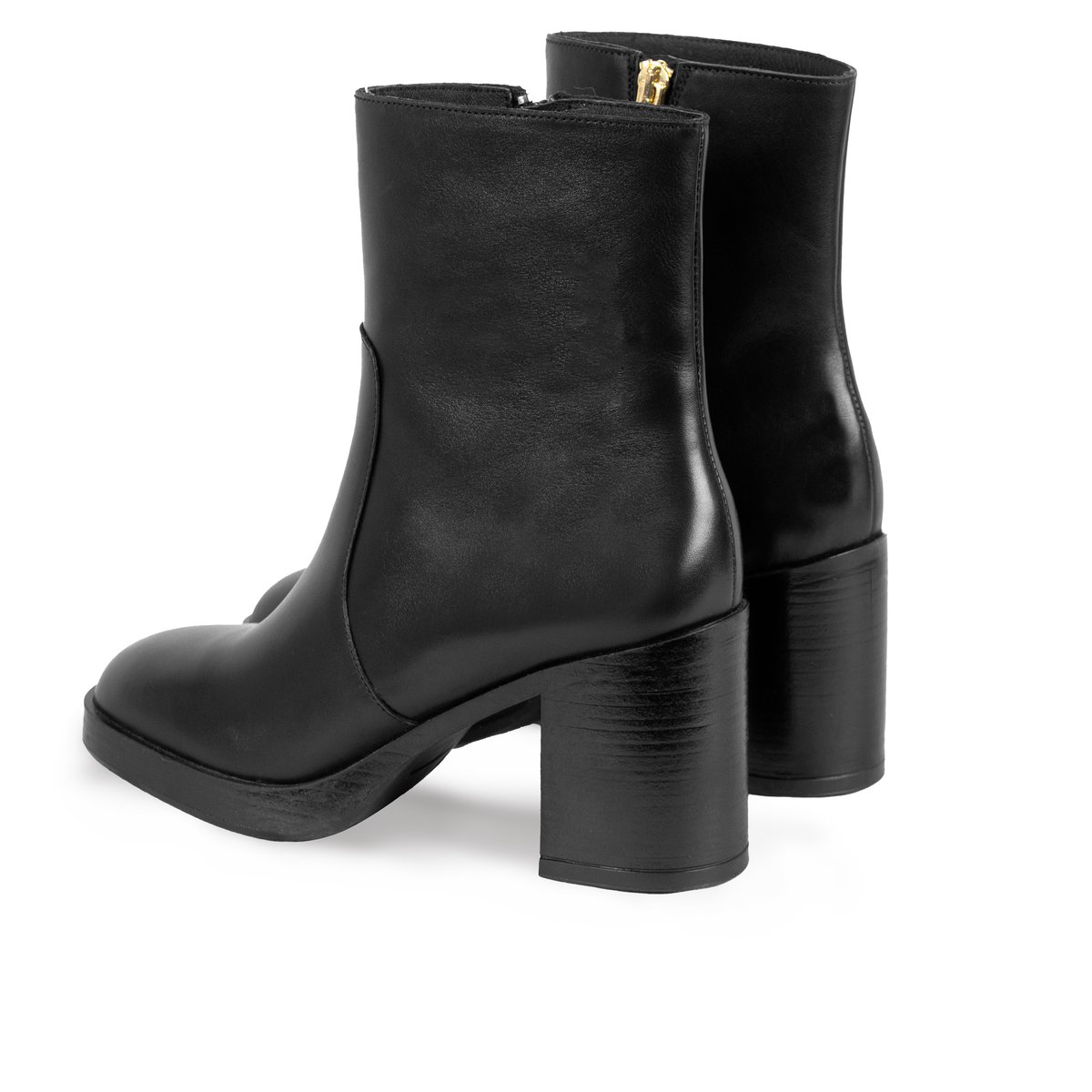 Bottines plateforme cuir noir, JULES & JENN