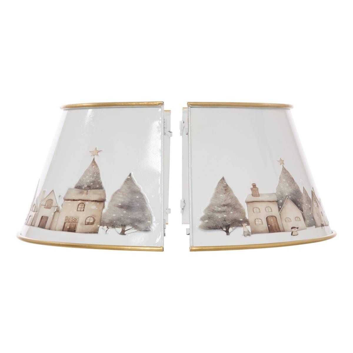 Pied de sapin village en métal D. 56 cm dore, FEERIC LIGHTS & CHRISTMAS