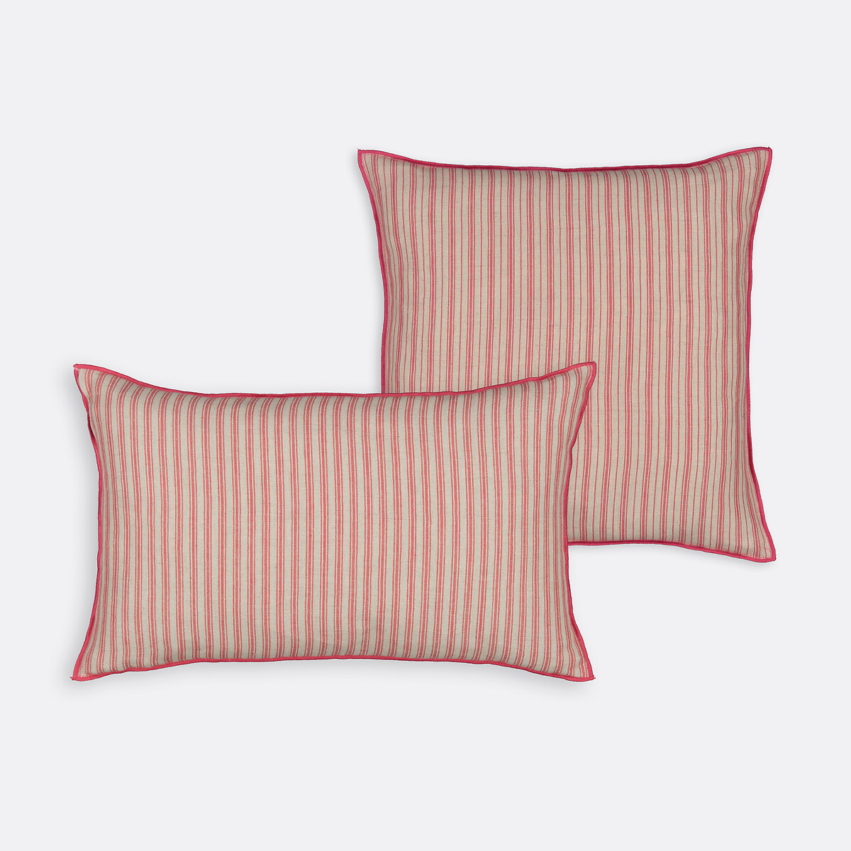 Funda de cojín de lino/algodón, Enni rosa , LA REDOUTE INTERIEURS