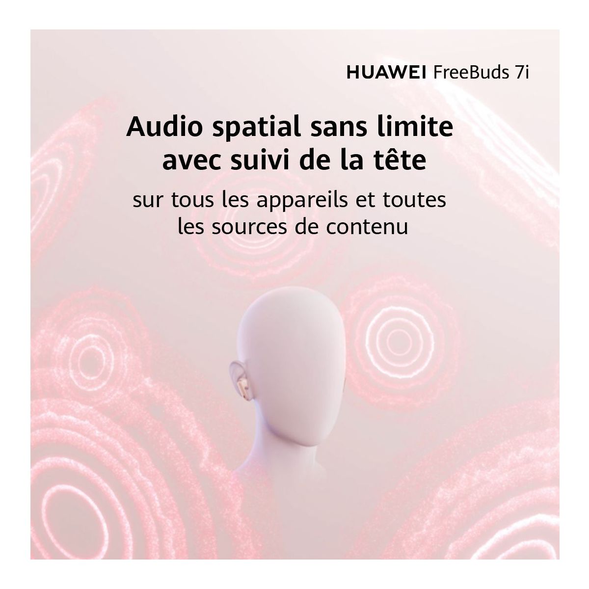 Ecouteurs Freebuds 7i rose couleur unique, HUAWEI