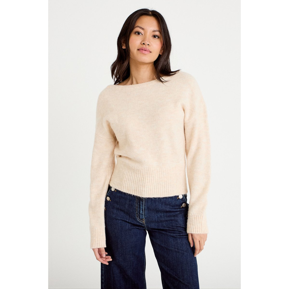 Pull col bateau beige, CACHE CACHE