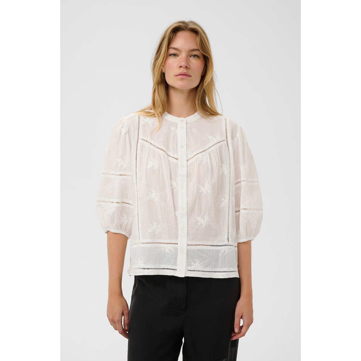 Chemise à manches longues blanc broken white, SOAKED IN LUXURY