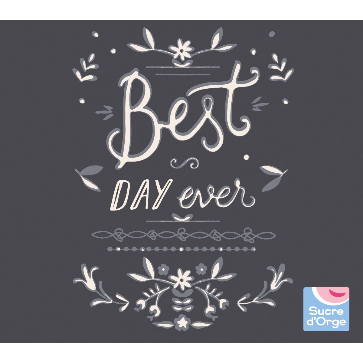 Tee shirt fille anthracite "best day" gris, SUCRE D'ORGE