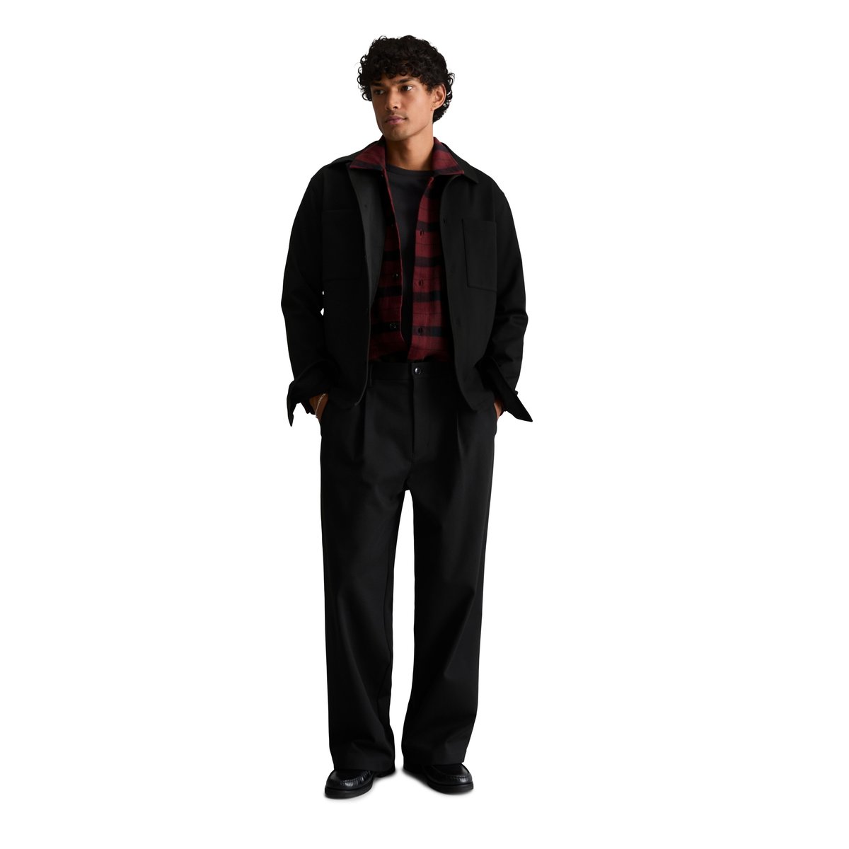 Surchemise en jersey interlock, coupe classique en jersey de coton bio tout doux noir, MARC O’POLO DENIM