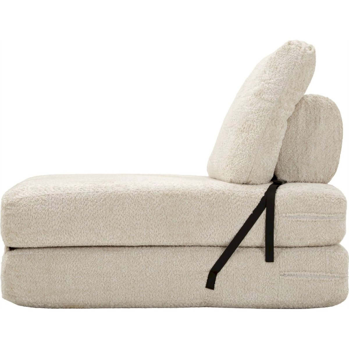 Fauteuil convertible compact bouclé MODERN blanc, RECOLLECTION