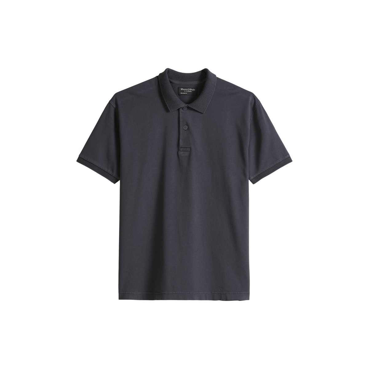 Polo loose en jersey de coton bio épais gris foncé, MARC O'POLO