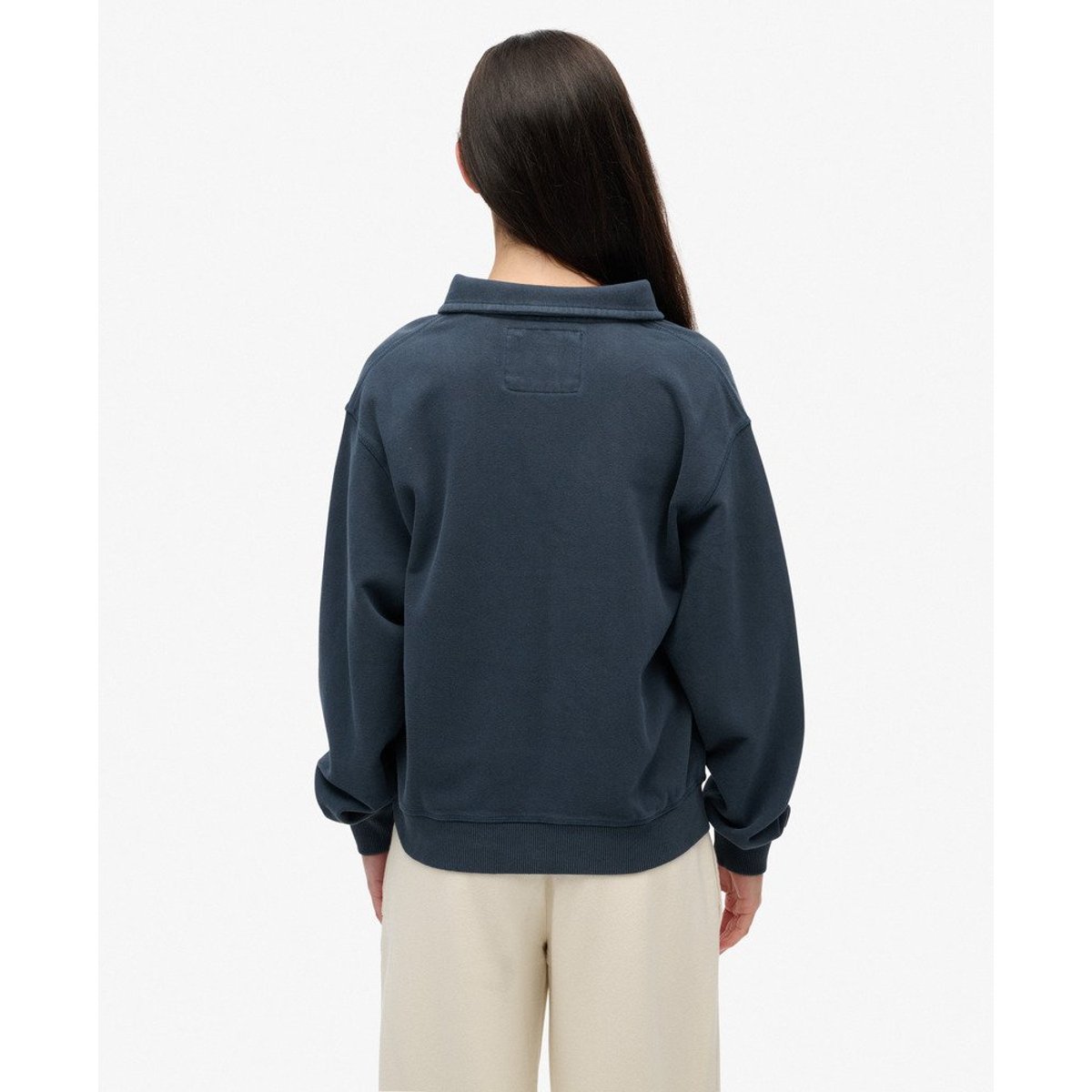 Athletic Pull Col Zippé Mi-Hauteur bleu marine éclipse, SUPERDRY